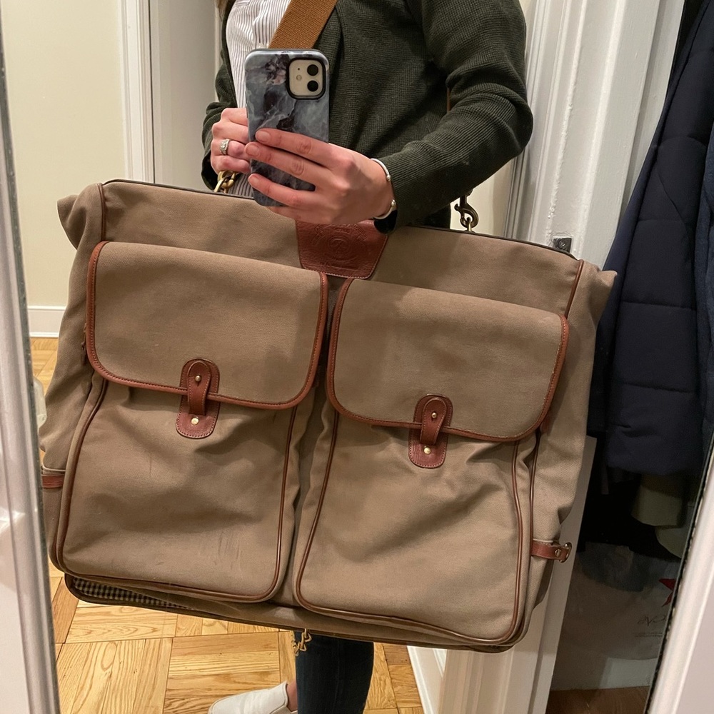 Vintage Ghurka Marley Hodgson Quattro #171 Leather trim garment luggage bag